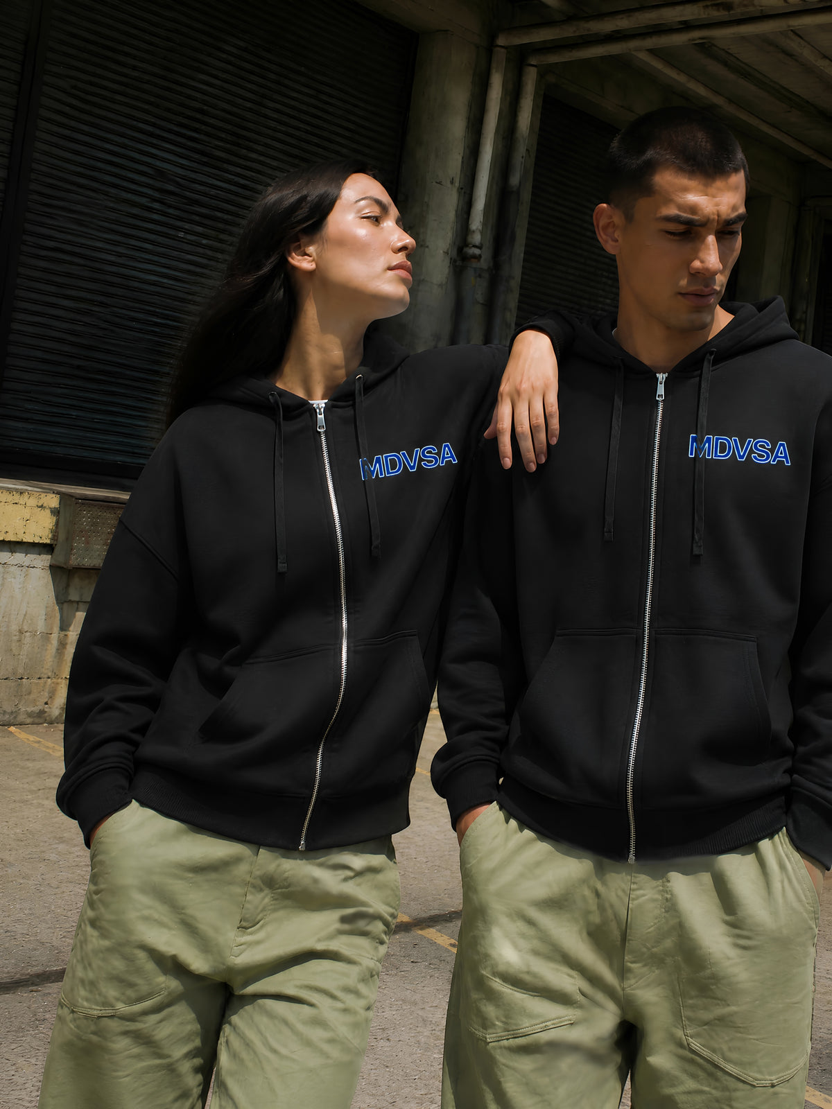 MDVSA DADE DIVISION // WORLDWIDE ZIP HOODIE | Neon BLU