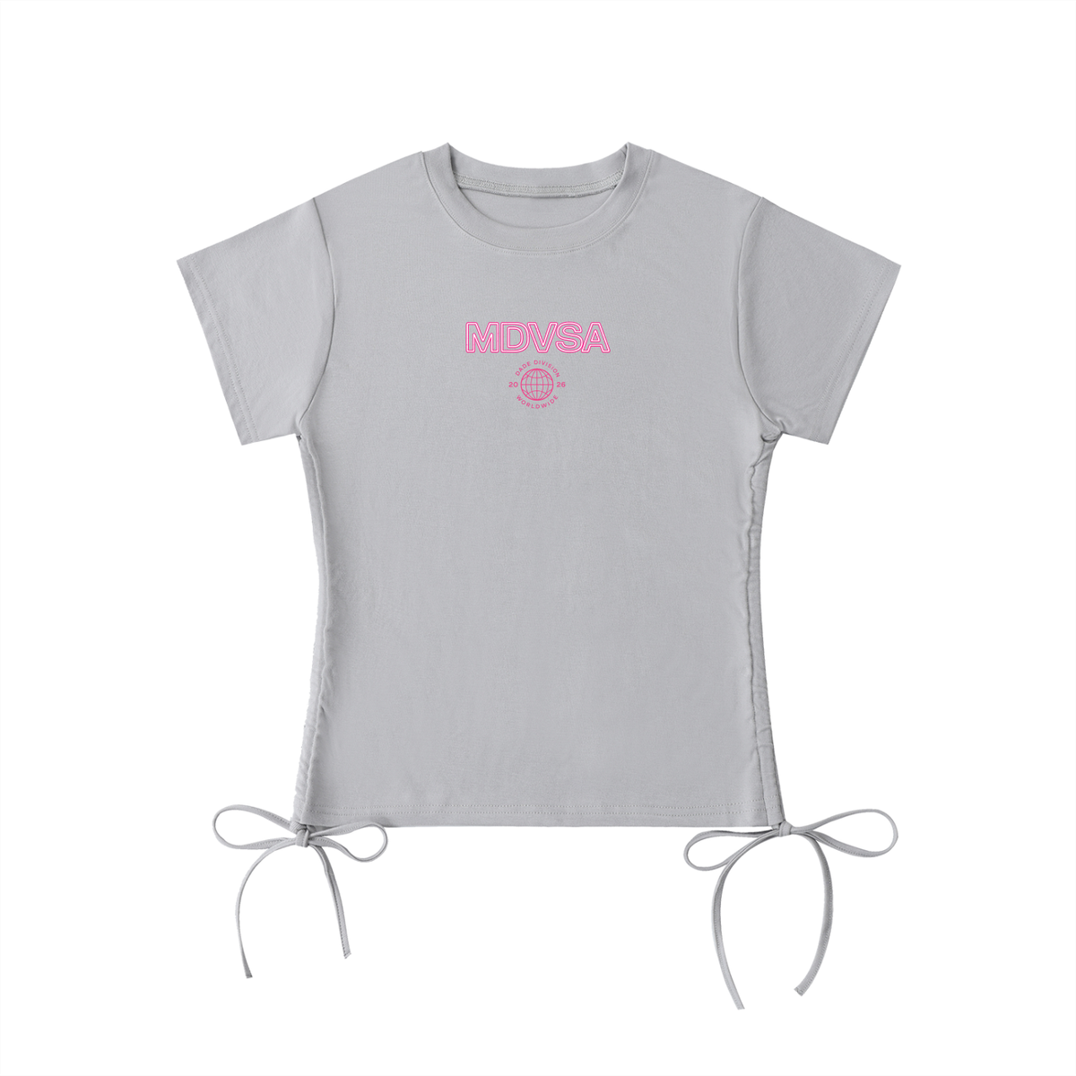 MDVSA Cinched Baby Tee | Neon Pink