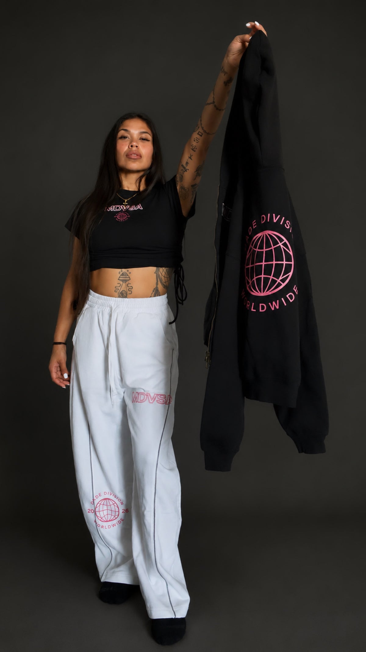 MDVSA DADE DIVISION // WORLDWIDE ZIP HOODIE | Neon Pink