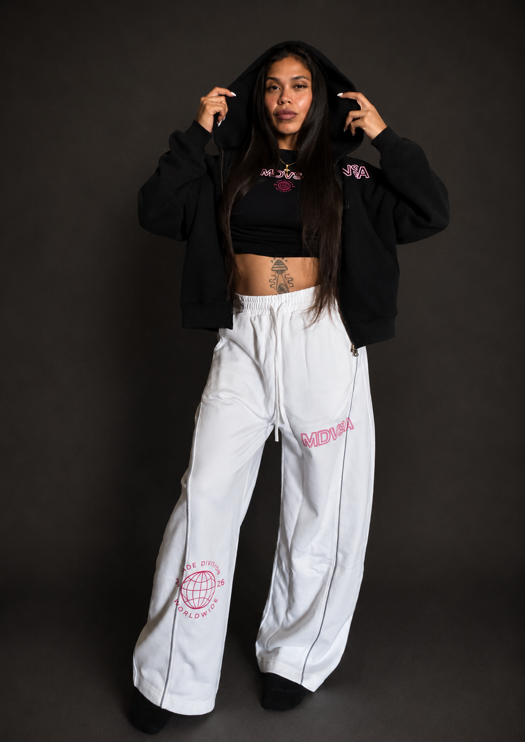 MDVSA DADE DIVISION // WORLDWIDE ZIP HOODIE | Neon Pink
