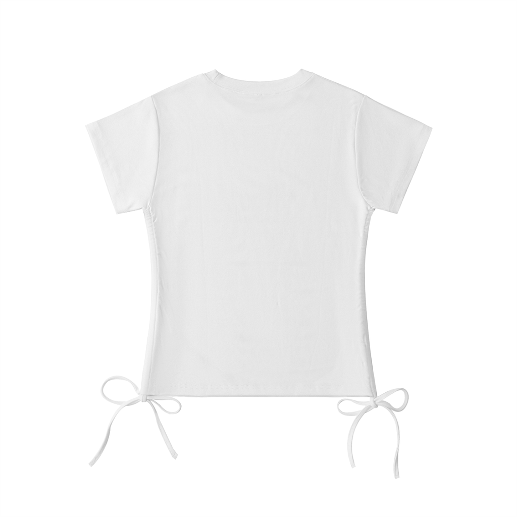 MDVSA Cinched Baby Tee | Neon Pink