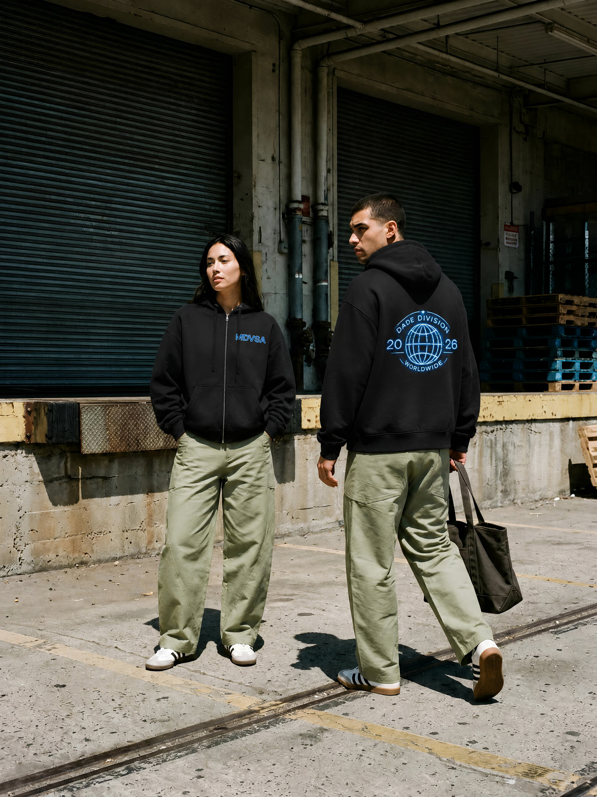 MDVSA DADE DIVISION // WORLDWIDE ZIP HOODIE | Neon BLU