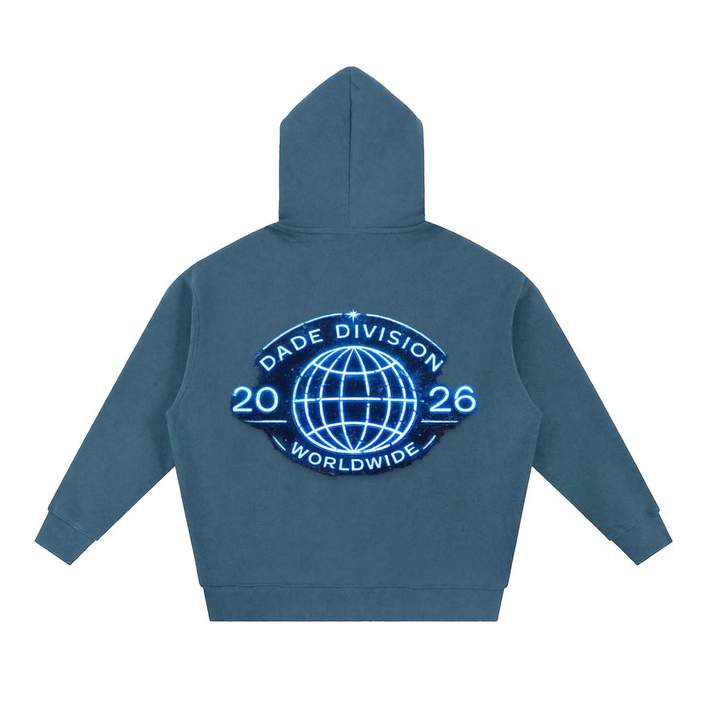MDVSA DADE DIVISION // WORLDWIDE ZIP HOODIE | Neon BLU