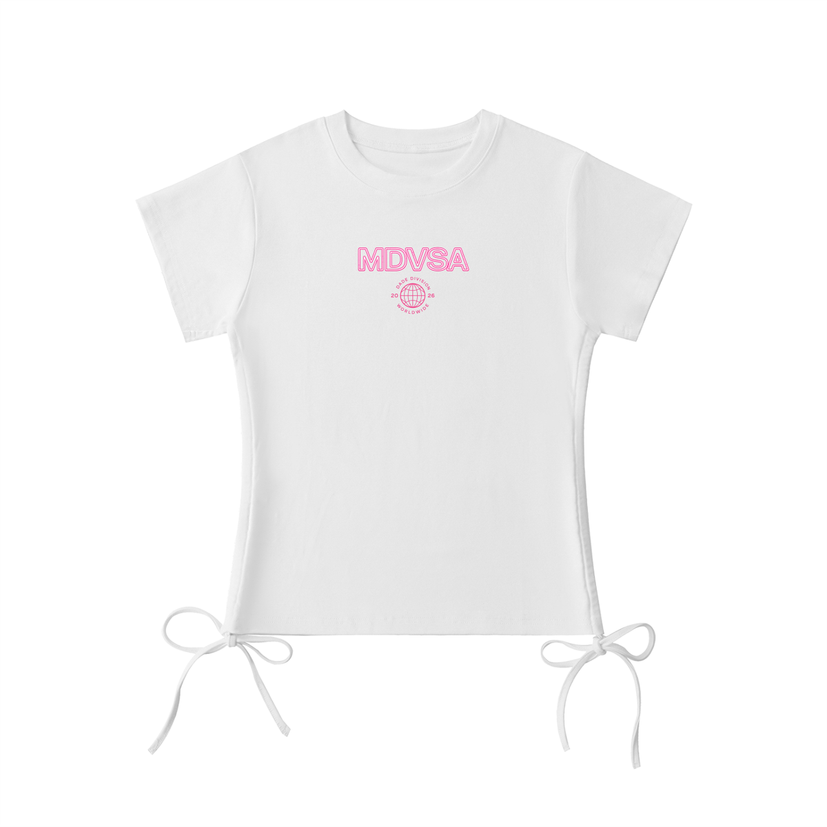 MDVSA Cinched Baby Tee | Neon Pink