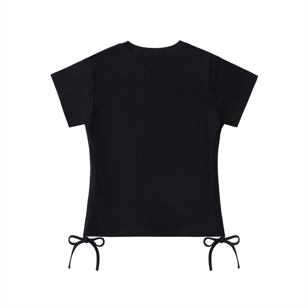 MDVSA Cinched Baby Tee | Neon Pink